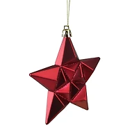 12ct. 5" Glitter Matte Red & Gold Star Shatterproof Christmas Ornaments