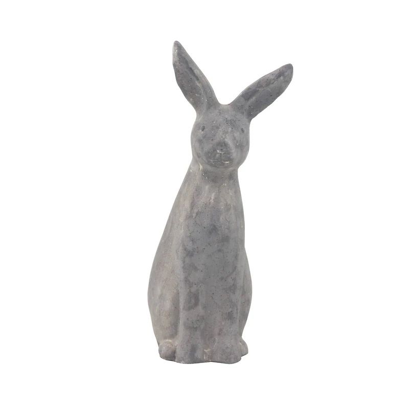 18" Gray Stone Farmhouse Rabbit Garden Sculpture