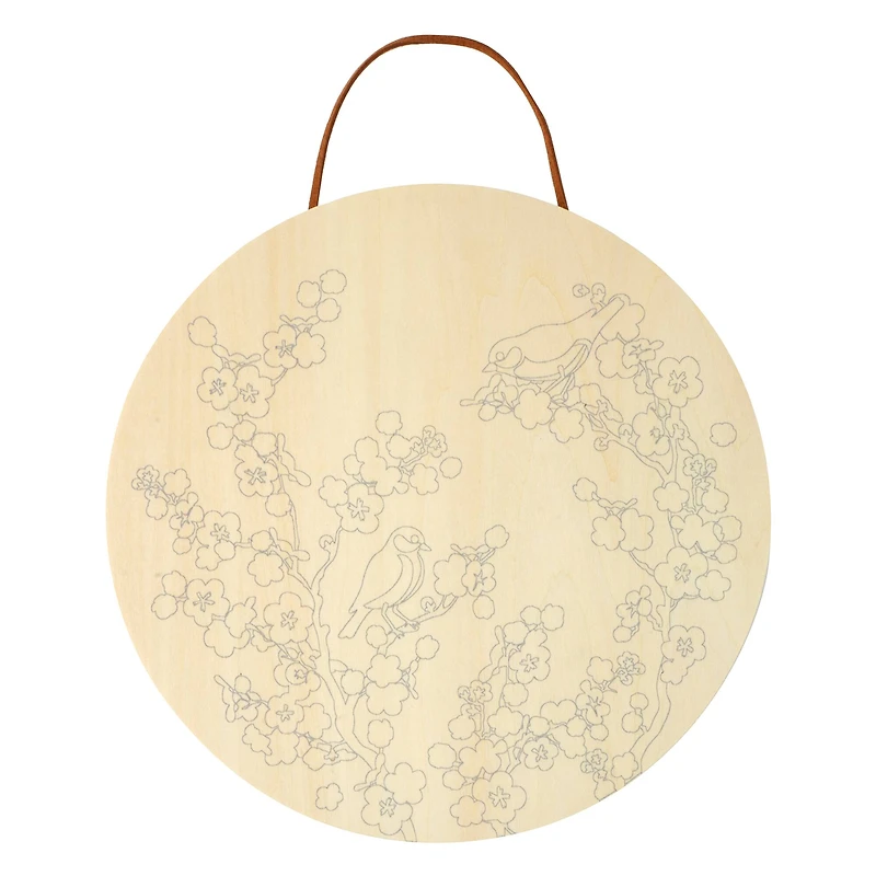 8" Cherry Blossom Paint-by-Number Plywood Surface Kit by Artist's Loft®