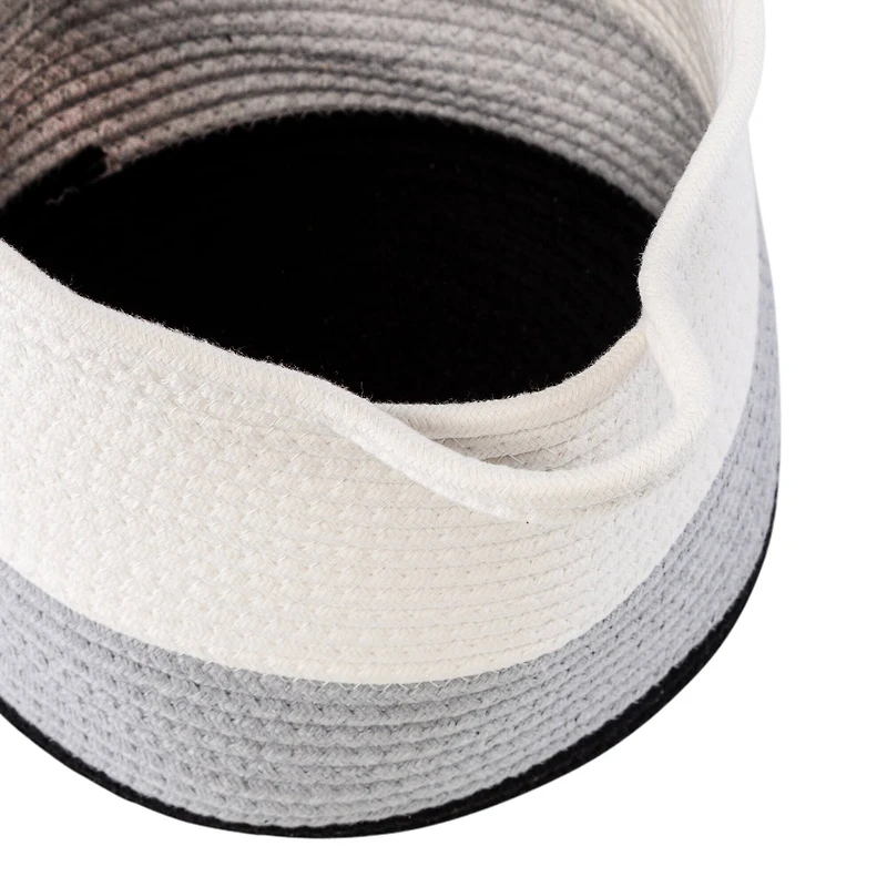 Honey Can Do Black & White Ombré Nesting Cotton Rope Storage Basket Set