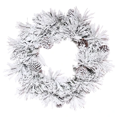 24" Flocked Atka Pine Artificial Christmas Wreath