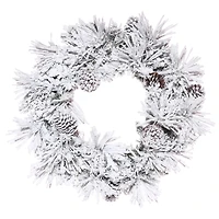 24" Flocked Atka Pine Artificial Christmas Wreath