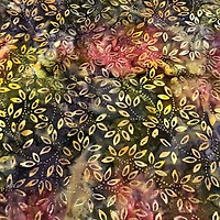 Feldman Premium Indonesian Batik Plum & Olive Leaves Cotton Fabric