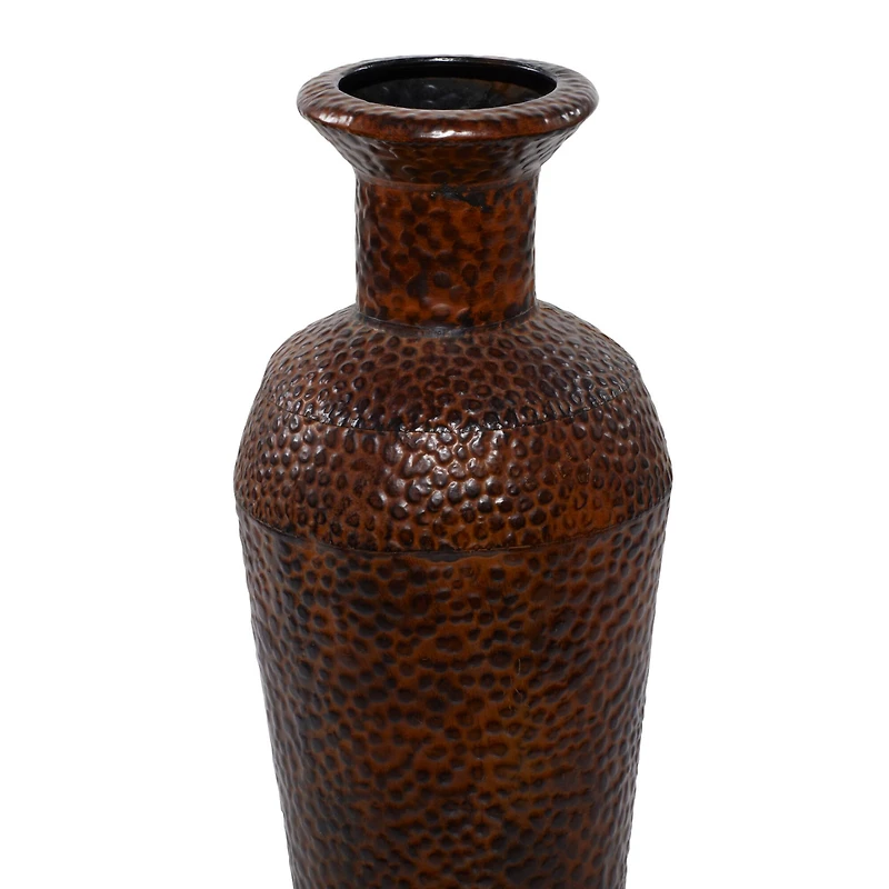 Set of 3 Brown Metal Traditional Vase, 50", 35", 26"
