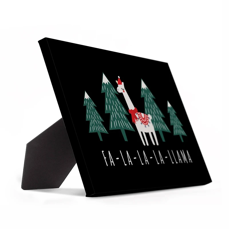 Caroling Llama 10x8 Tabletop Canvas