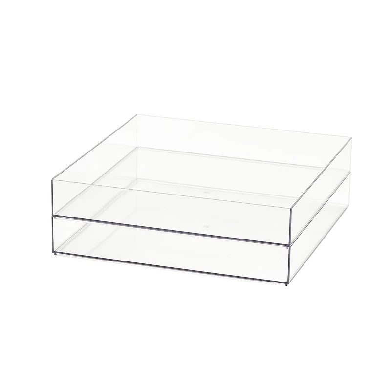 8 Pack: 12" x 12" Clear Stackable Storage Tray by Simply Tidy™
