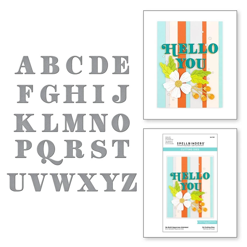 Spellbinders® Be Bold Uppercase Alphabet Etched Dies