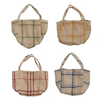 Hello Honey® Plaid Jute Tote Bag Set