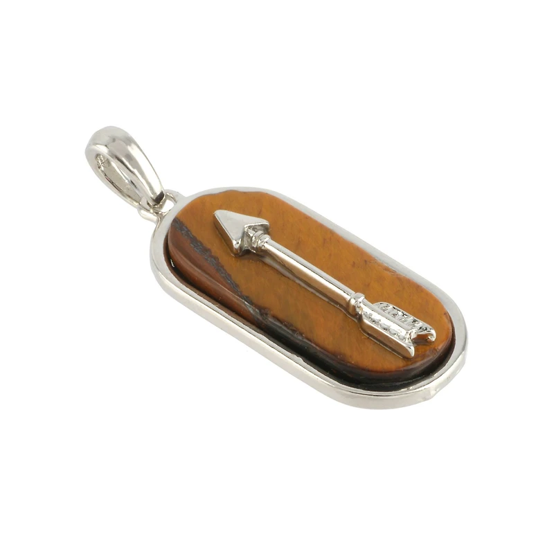 Tiger Eye Arrow Oval Pendant by Bead Landing™