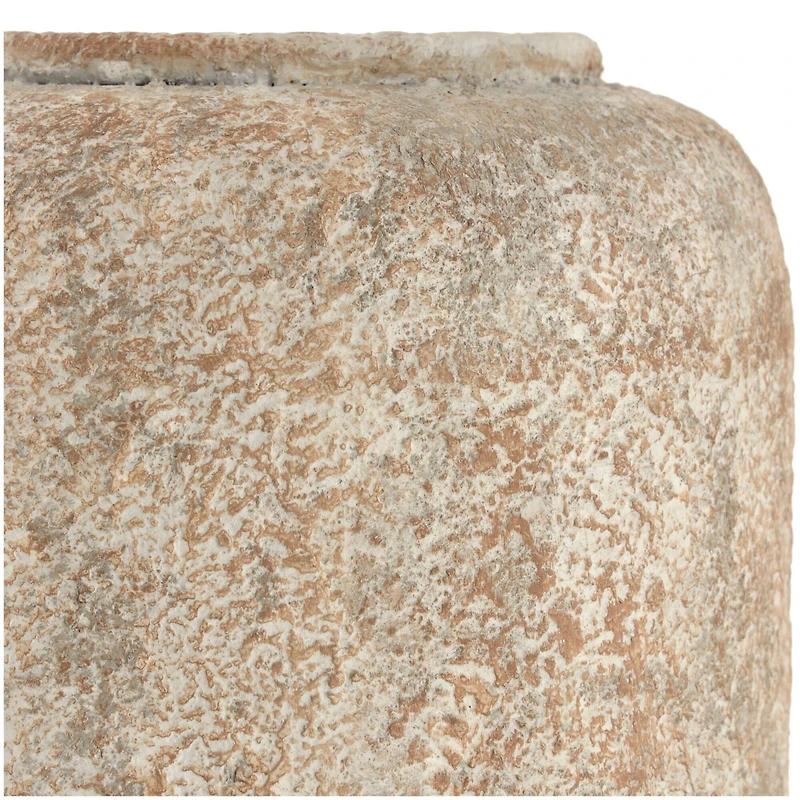 12" Beige Metal Handmade Antique Style Distressed Vase