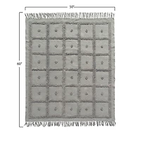 Hello Honey® Grey Cotton Chenille Throw Blanket