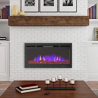 Hastings Home 36" Black Wall Mount Electric Fireplace