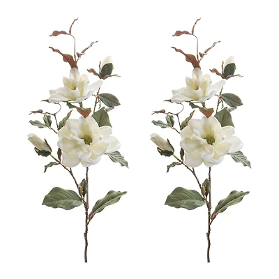 37.5" White Magnolia Floral Sprays, 2ct.