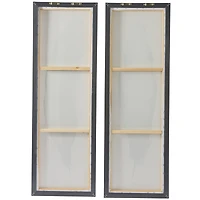 Blue Canvas Feathers Bird Framed Wall Art with Silver Frame Set of 2 16", 47"