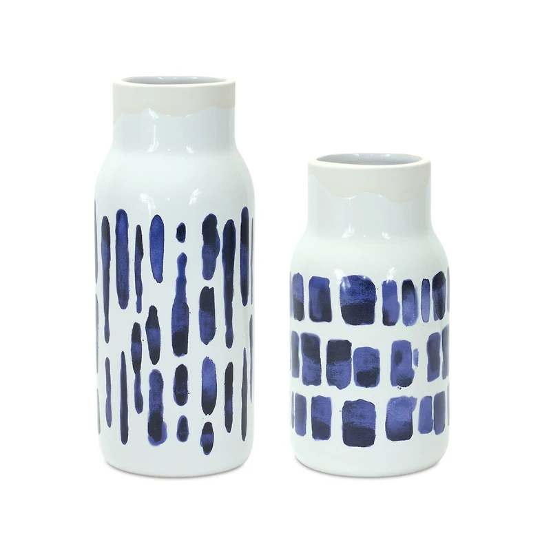Two-Tone Tie Dye Design Ceramic Vase Set