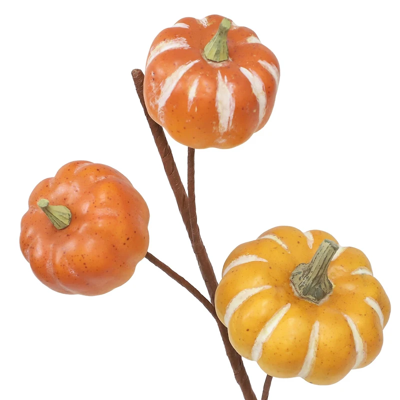 11.5" Orange & Yellow Pumpkin Pick by Ashland®