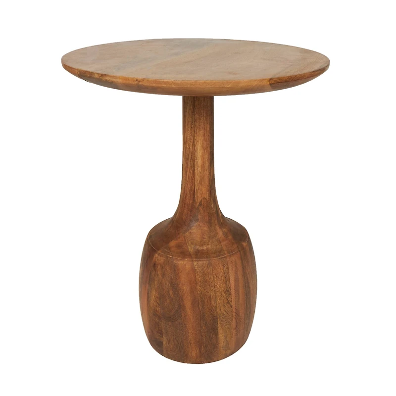 Brown Mango Wood Handmade Accent Table with Elevated Bases Set