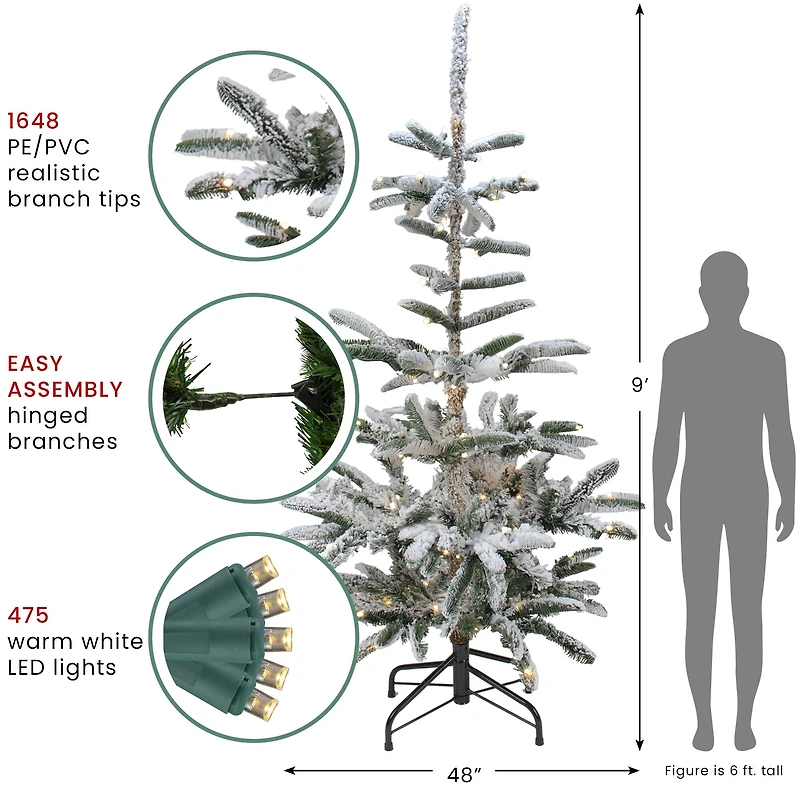 9ft. Pre-Lit Noble Fir Artificial Christmas Tree, Warm White LED Lights