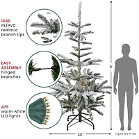 9ft. Pre-Lit Noble Fir Artificial Christmas Tree, Warm White LED Lights