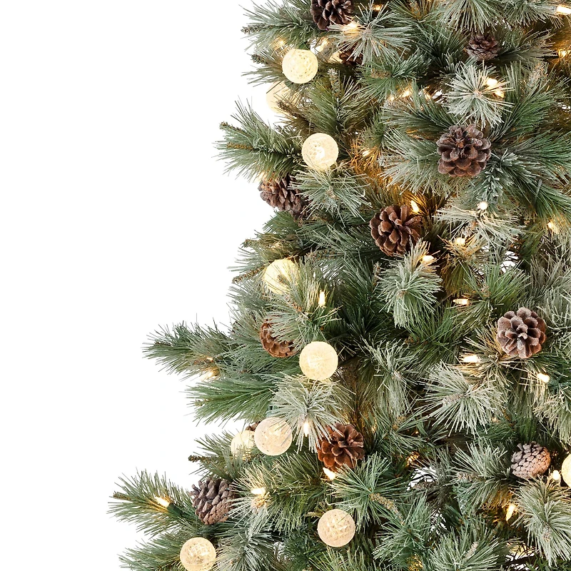 6.5ft. Pre-Lit Artificial Bottle Brush Christmas Tree, Warm White LED Lights