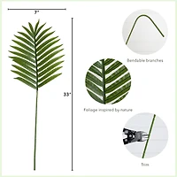 33" Green Palm Frond Stems, 3ct.