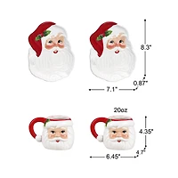 Mr. Christmas Santa Mugs & Plates Set