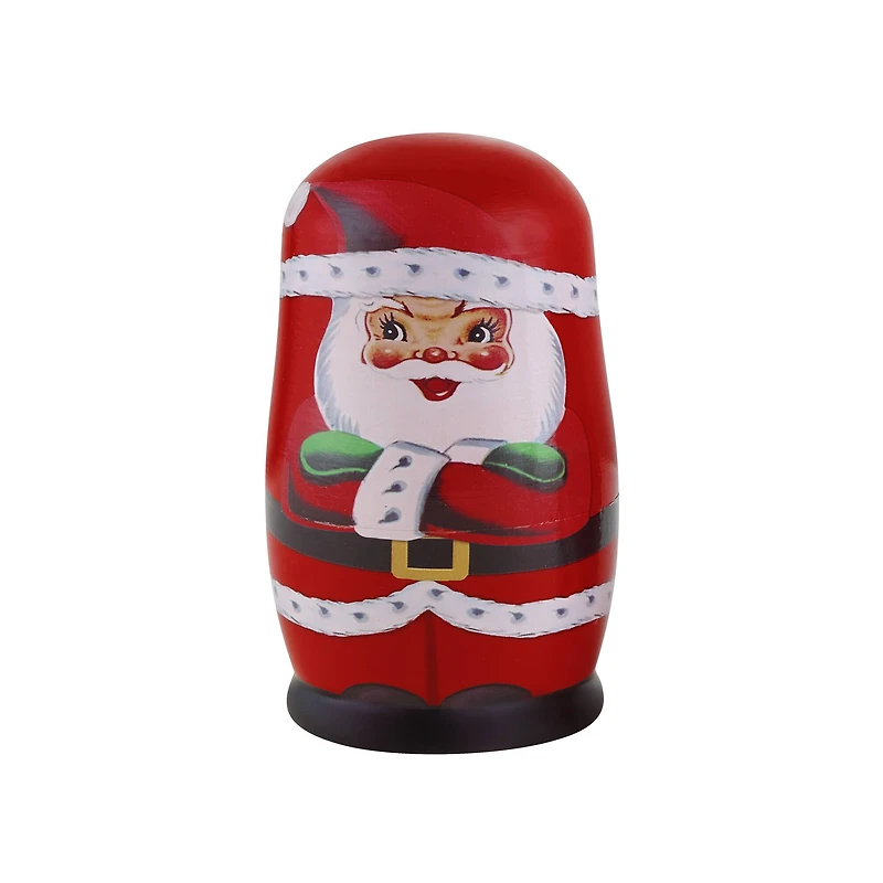 Mr. Christmas Santa & North Pole Pals Nesting Wood Figures Set