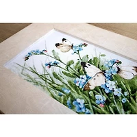 Letistitch Butterflies And Bluebird Flowers Counted Cross Stitch Kit
