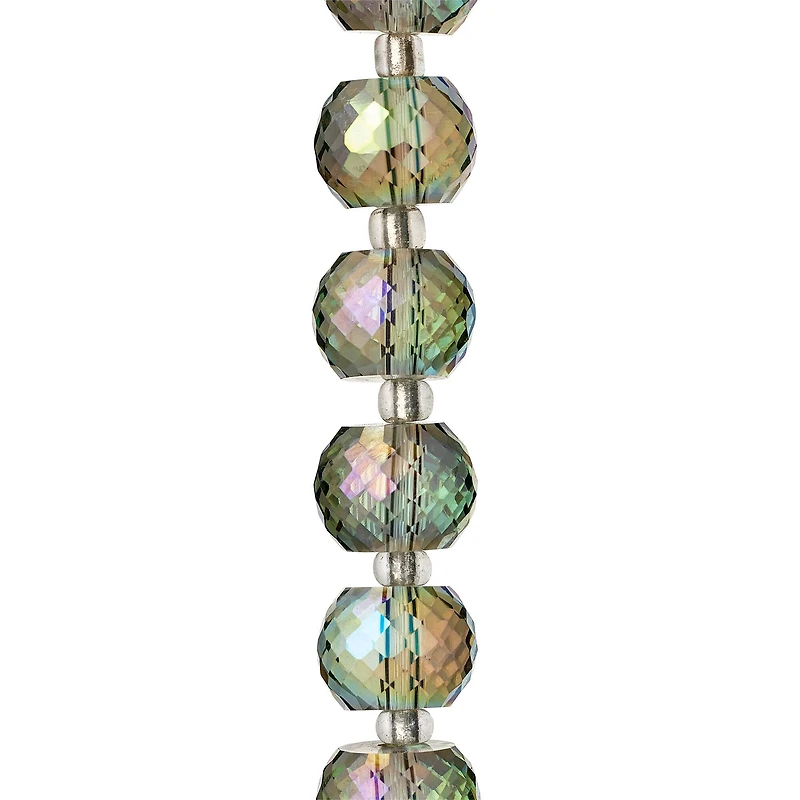 12 Packs: 10 ct. (120 total) Aqua Faceted Rondelle Glass Beads, 11mm by Bead Landing™