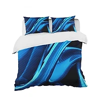 Designart 'Liquid Blue Abstract' Modern & Contemporary Bedding Set