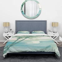 Designart 'Peaceful Dusk I Tropical' Coastal Bedding Set