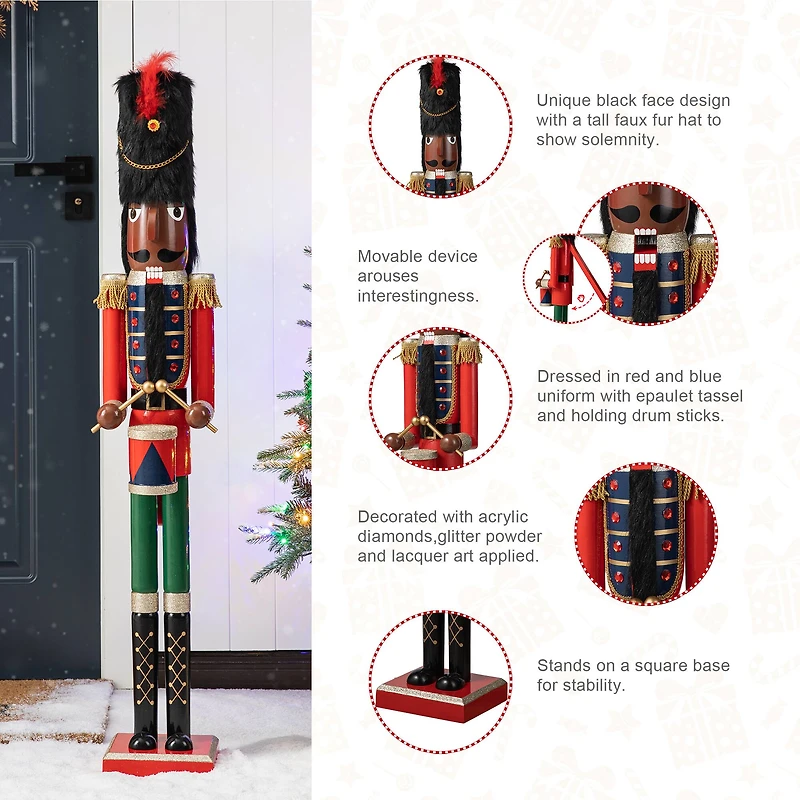 Glitzhome® 42" Wooden Christmas Soldier Nutcracker