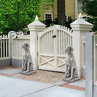 Glitzhome® 28.25" Light Gray Sitting Labrador Retriever Dog Statues, 2ct.