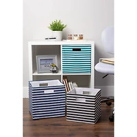 DII® 13" Black Pinstripe Storage Cube