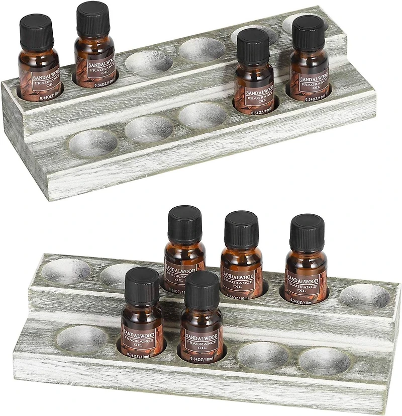 NEX™ Whitewash Essential Oils Storage Rack for 5, 10, 15, and 20mL Bottles, 2ct.