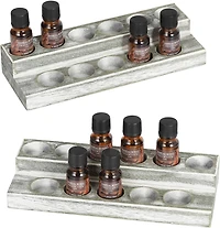 NEX™ Whitewash Essential Oils Storage Rack for 5, 10, 15, and 20mL Bottles, 2ct.