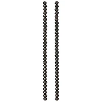 12 Pack: Jet Black Glass Faceted Rondelle Beads, 4mm by Bead Landing™