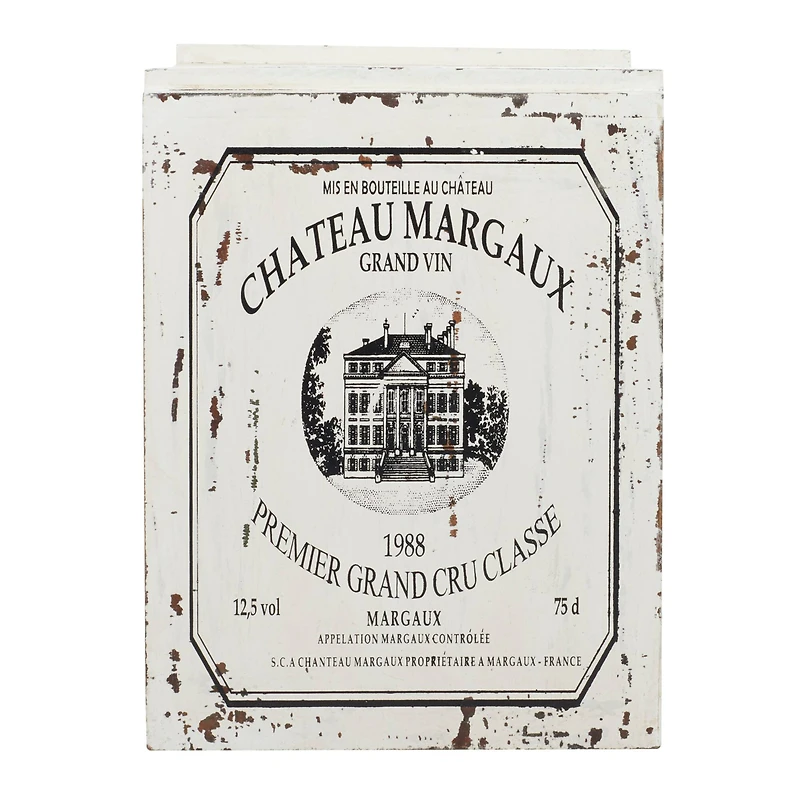 16" White Wood Farmhouse Wine Rack