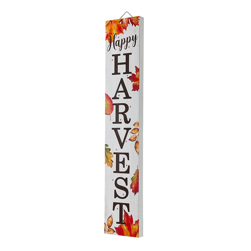 Glitzhome® 42" Fall Lighted Maple Leaves Wooden Porch Sign