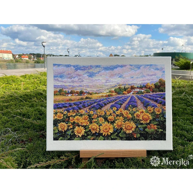 Merejka Fields of Lavender & Sunflowers Counted Cross Stitch Kit