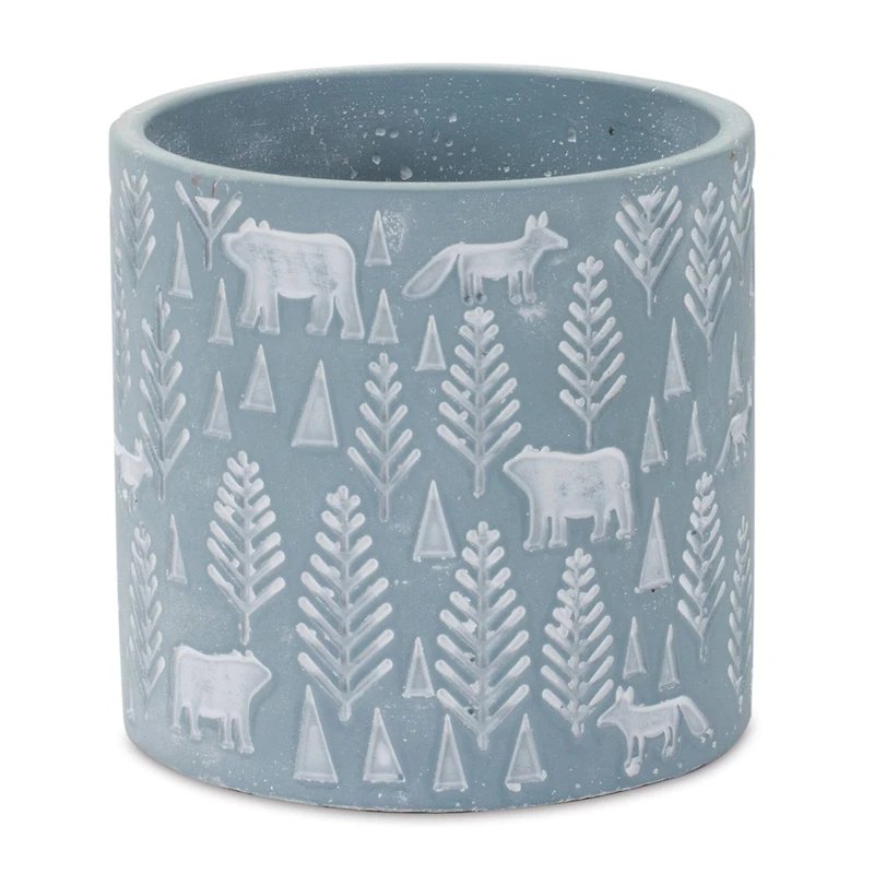 Woodland Winter Stone Planter Set