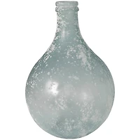 17" Clear Frosted Spanish Glass Bottle Vase