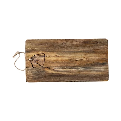 Hello Honey® 18" Mango Wood Cheese & Cutting Board with Santa Hat Cut-Out