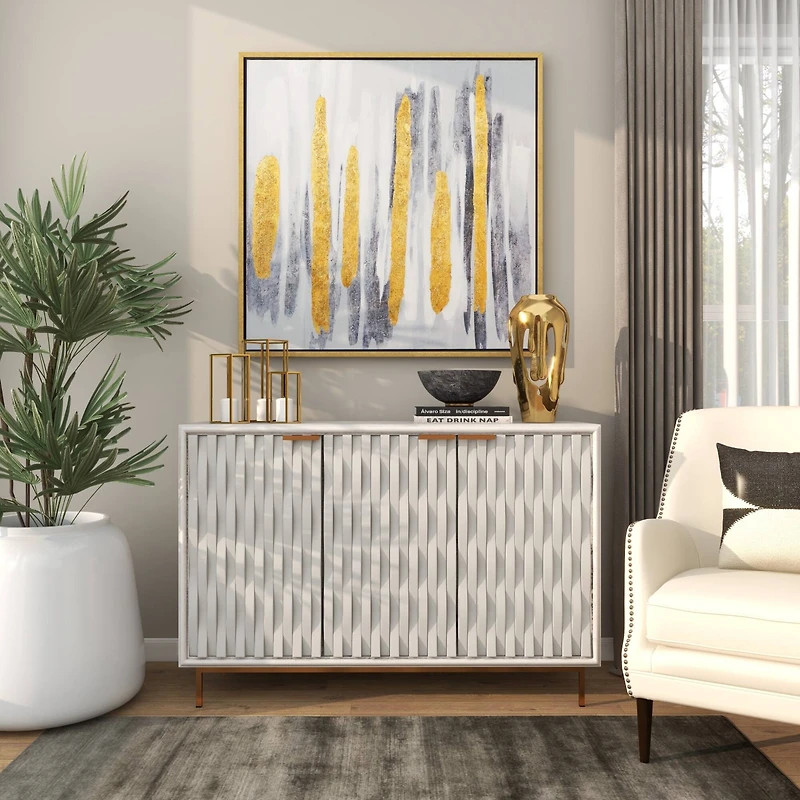 15" Gold Aluminum Melting Drip Vase