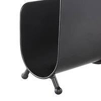 15" Black Metal Modern Decorative Magazine Holder with Loop Shaped Handle