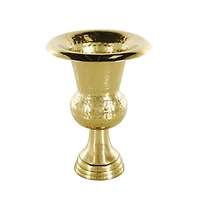 11" Gold Textured Metal Vase