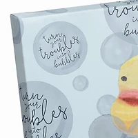 Turn Your Troubles Into Bubbles With Ducky Canvas Wall Art