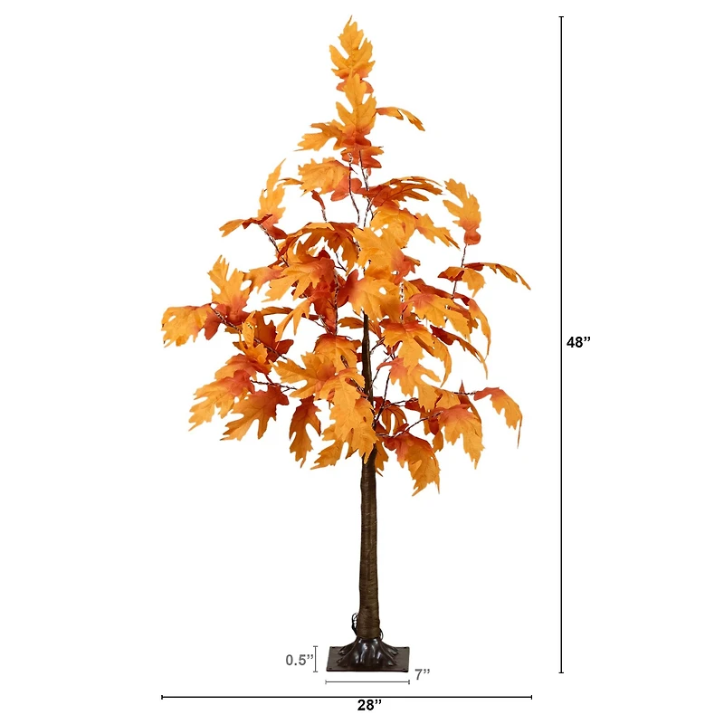 4ft. Pre-Lit Autumn Maple Artificial Fall Tree with 180 Warm White LED Lights
