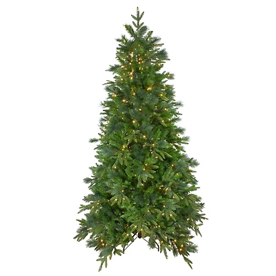 9ft. Pre-Lit Real Touch™ Rosemary Emerald & Angel Pine Artificial Christmas Tree, Clear LED Lights