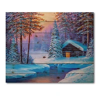 Designart - Old Cabin In Winter Forest I